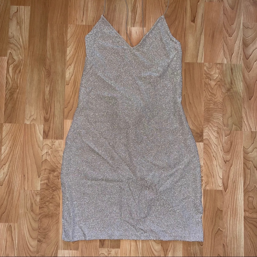3 for $20//NWOT Sparkly, Stretchy, and Fitted Dress with Criss-Cross Back